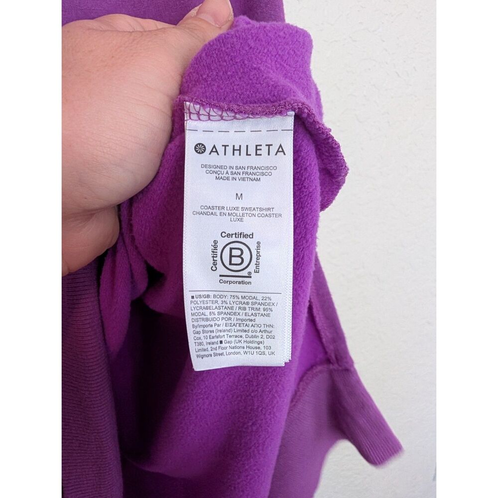 Athleta Coaster Luxe Recover Sweatshirt Eggplant Purple Pullover Medium M - Picture 6 of 8